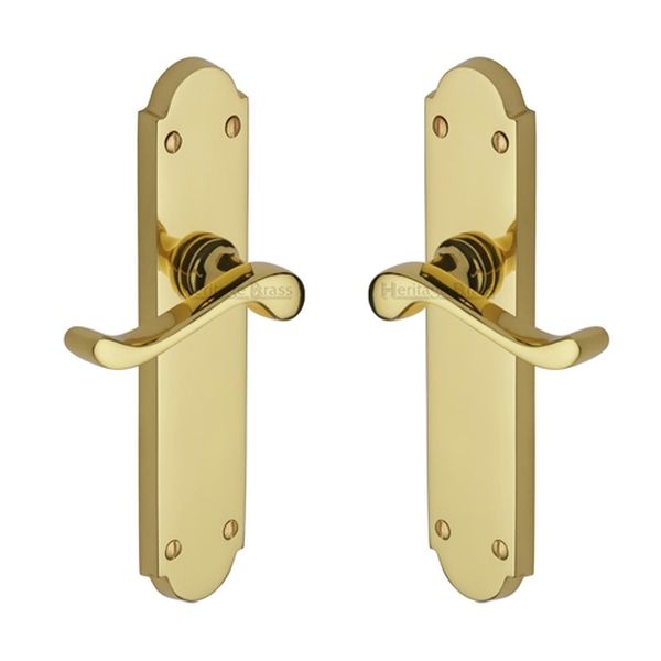 Heritage Lever Door Handles And Latch - Polished Brass