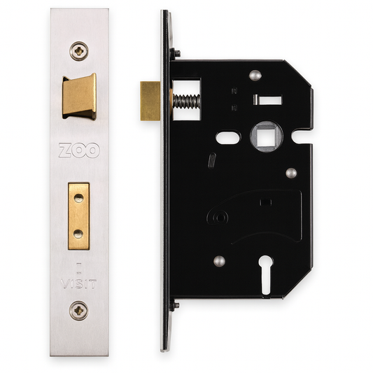 Highmark Lever Door Handles With Mortice Lock - Satin Chrome