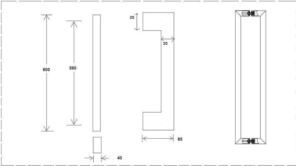 Front Door Pull Handles - Stainless Steel