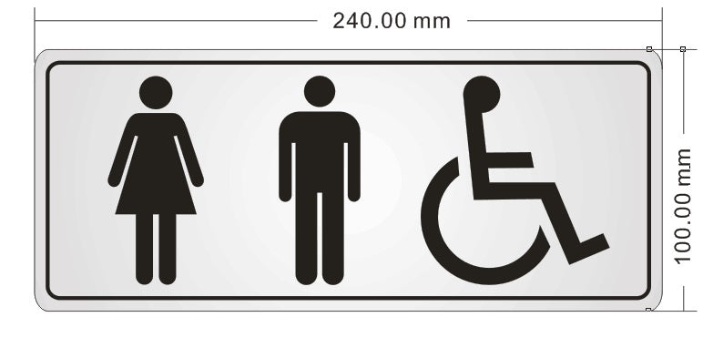 Washroom Sign - Stainless Steel - Closeout Special