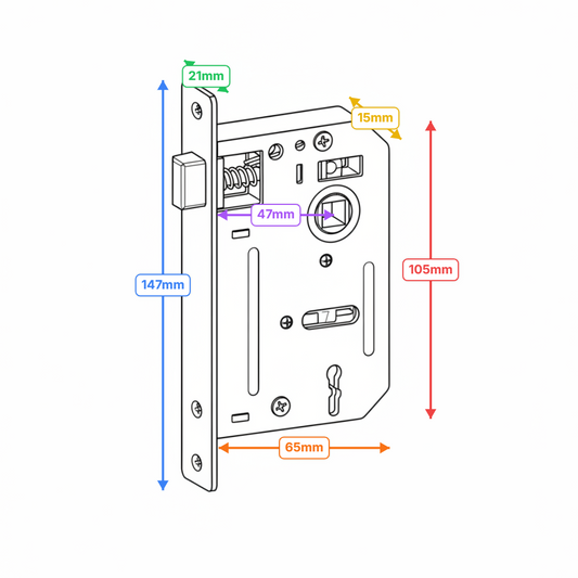 Mortice Lock With Keys - Satin Nickel