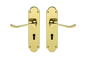 Heritage Lever Door Handles With Keyhole - Polished Brass