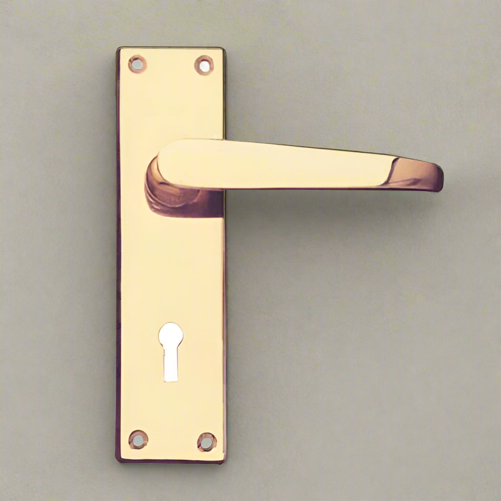 Highmark Lever Door Handles With Keyhole - Polished Brass