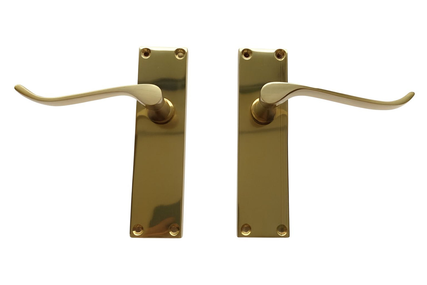 Victorian Lever Door Handles With Latch - Polished Brass