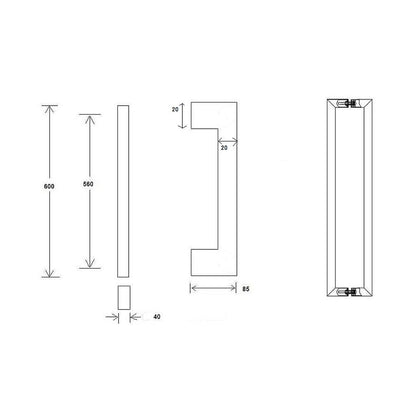 Front Door Pull Handles - Stainless Steel