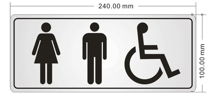 Washroom Sign - Stainless Steel - Closeout Special - lever door handles product photo