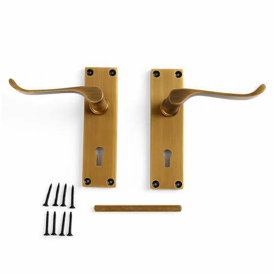 Victorian Lever Door Handles With Keyhole - Antique Style