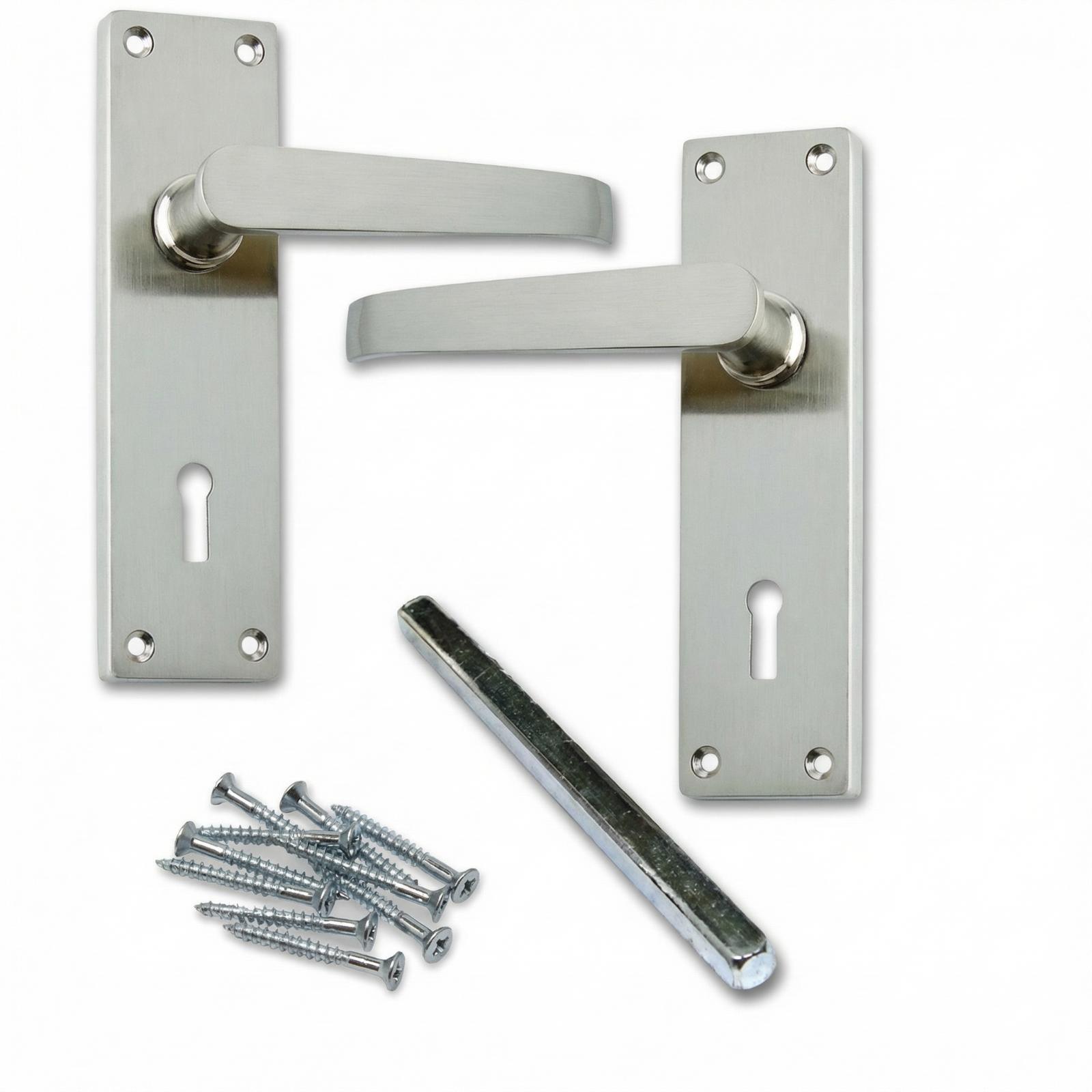 Highmark Lever Door Handles With Keyhole - Satin Chrome - lever door handles product photo